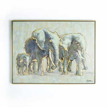 Tablou pictat manual Graham & Brown Elephant Family, 80 x 60 cm