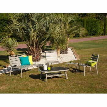 Set măsuță, fotoliu, bancă și taburet pentru grădină Ezeis Spring Lounge