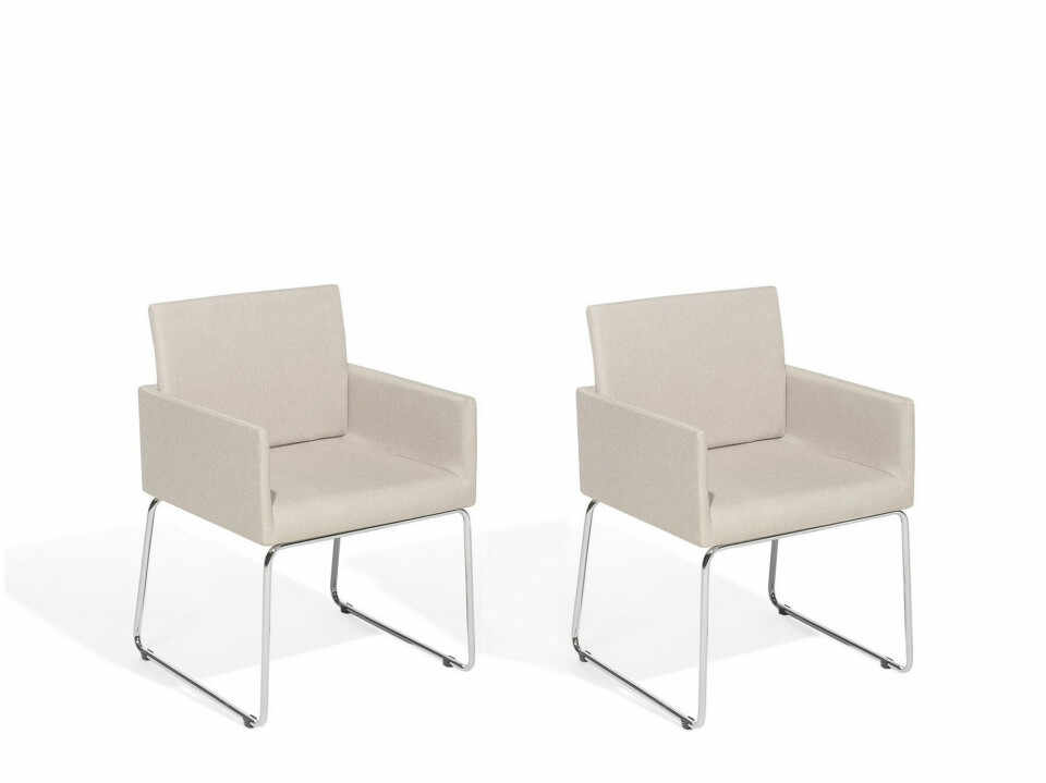 Set de 2 scaune GOMEZ, Bej, 54 x 47 cm
