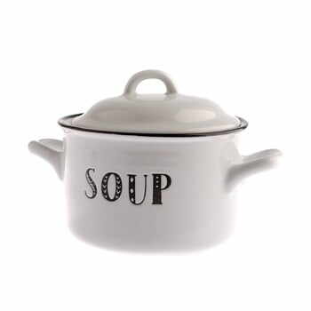 Oală cu capac din ceramică pentru supă Dakls Soup, 920 ml