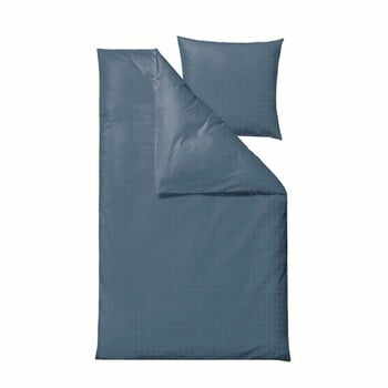 Lenjerie de pat din bumbac damasc pentru pat single Södahl Clear, 140 x 220 cm, albastru