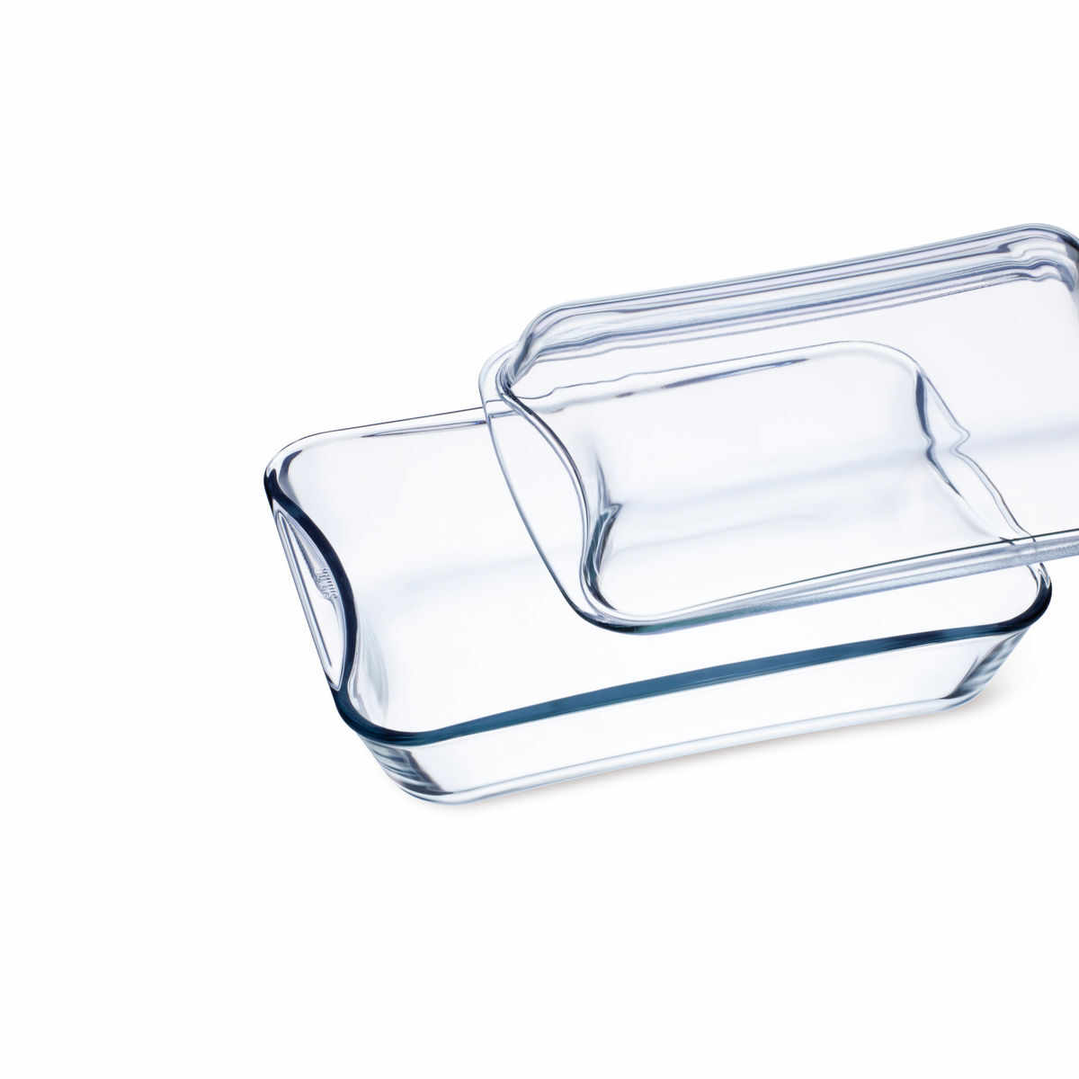 EXCLUSIVE Vas sticla termorezistenta rectangular cu capac 2.5 l