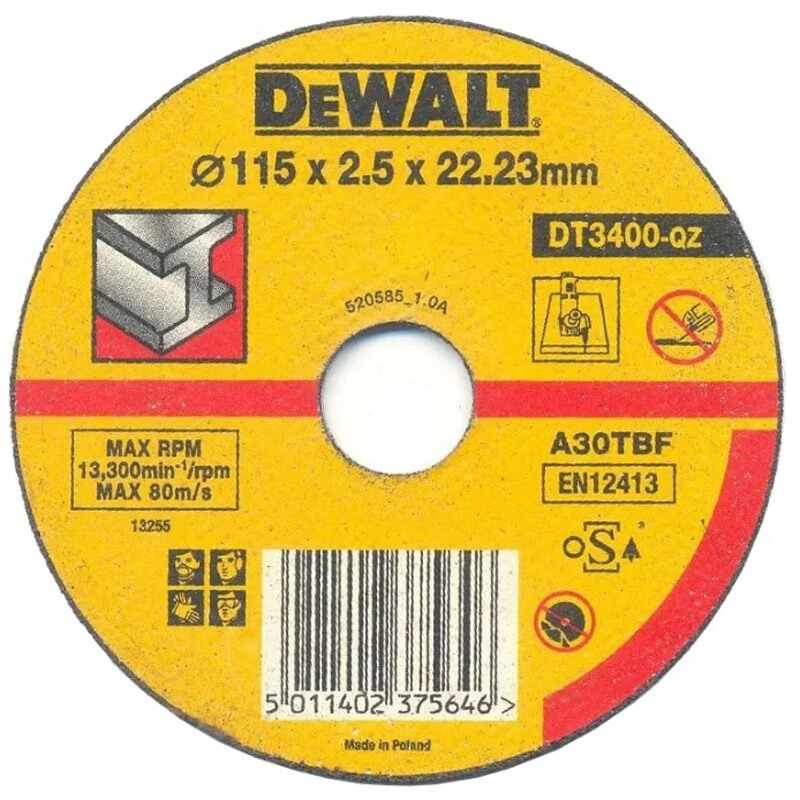 Disc abraziv DeWALT DT3400 plat taiere metal 125mm