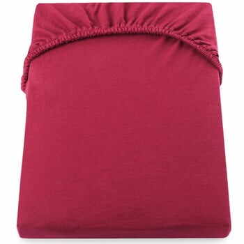Cearșaf de pat cu elastic DecoKing Nephrite, 200–220 cm, roșu
