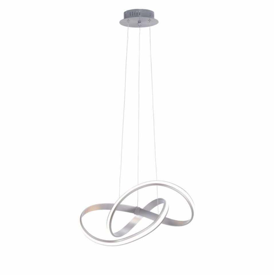 Lustra tip pendul LED Melinda I sticla acrilica / aluminiu, 1 bec, argintiu, 230 V, 32 W