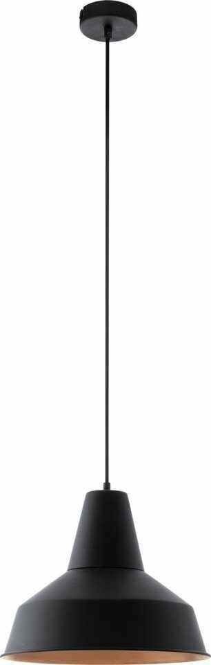 Lustra tip pendul Somerton, metal, neagra, 110 x 35 cm, 60w