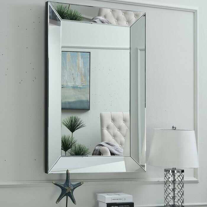 Oglindă de perete Abalone, argintie, 120 x 80 x 5 cm