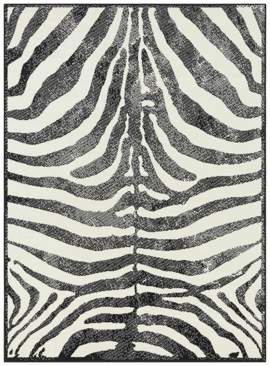 Covor Animal Print Velours, Alb/Negru 120x160
