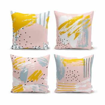 Set 4 fețe de pernă decorative Minimalist Cushion Covers Pastel Design, 45 x 45 cm