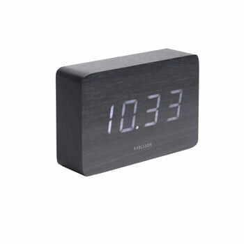 Ceas alarmă, decor lemn, Karlsson Cube, 15 x 10 cm