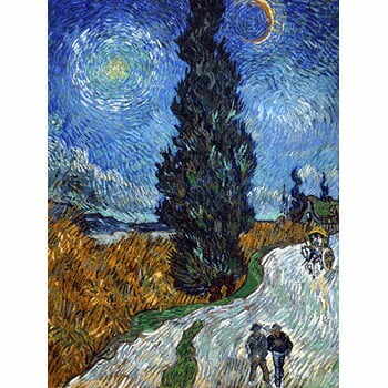 Reproducere tablou Vincent van Gogh - Country Road in Provence by Night, 60 x 45 cm