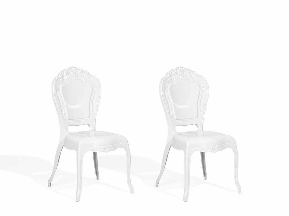 Set de 2 scaune VERMONT, albe, 52 x 52 x 98 cm