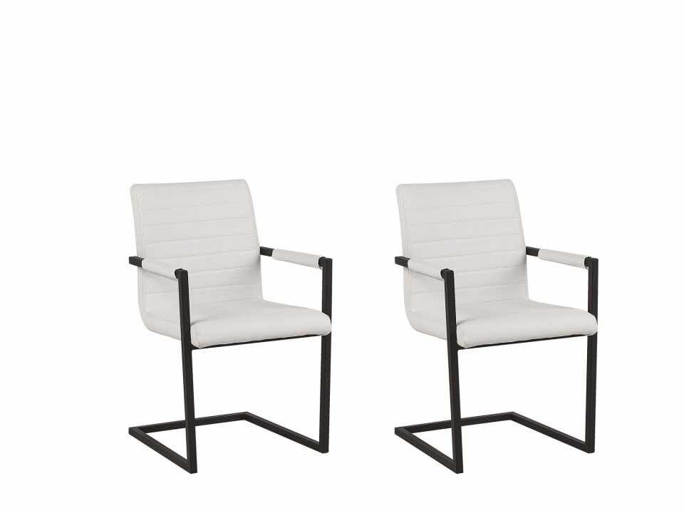 Set de 2 scaune Buford, bej/negru, 52 x 54 x 87 cm