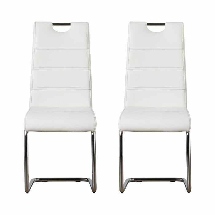 Set de 2 scaune Herbert, argintii/albe, 98 x 43 x 59 cm