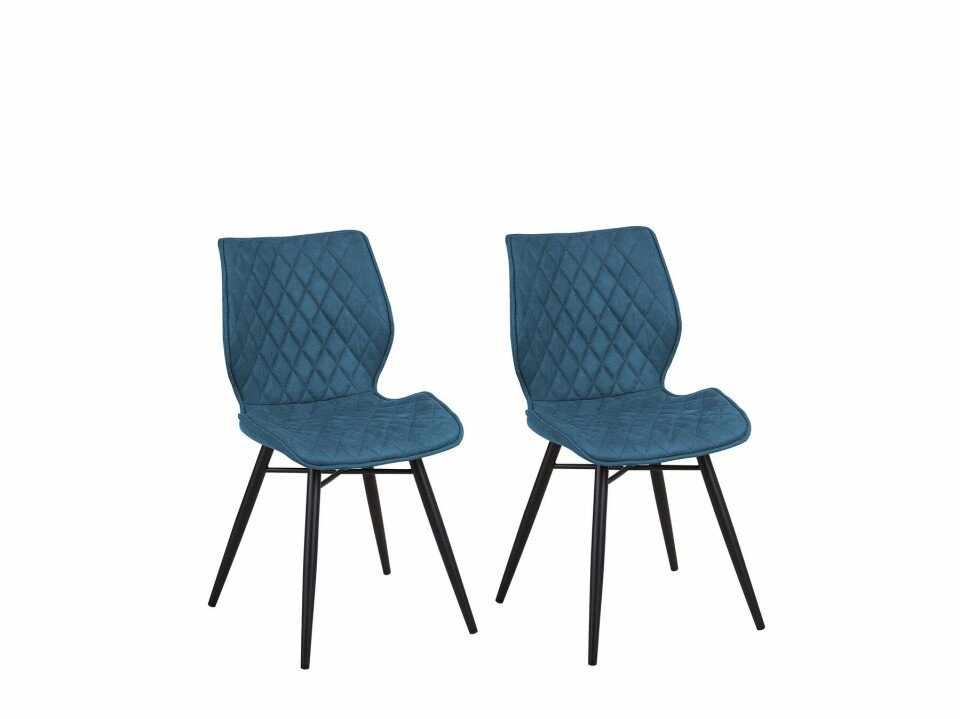Set de 2 scaune LISLE, albastre, 44 x 47 x 86 cm