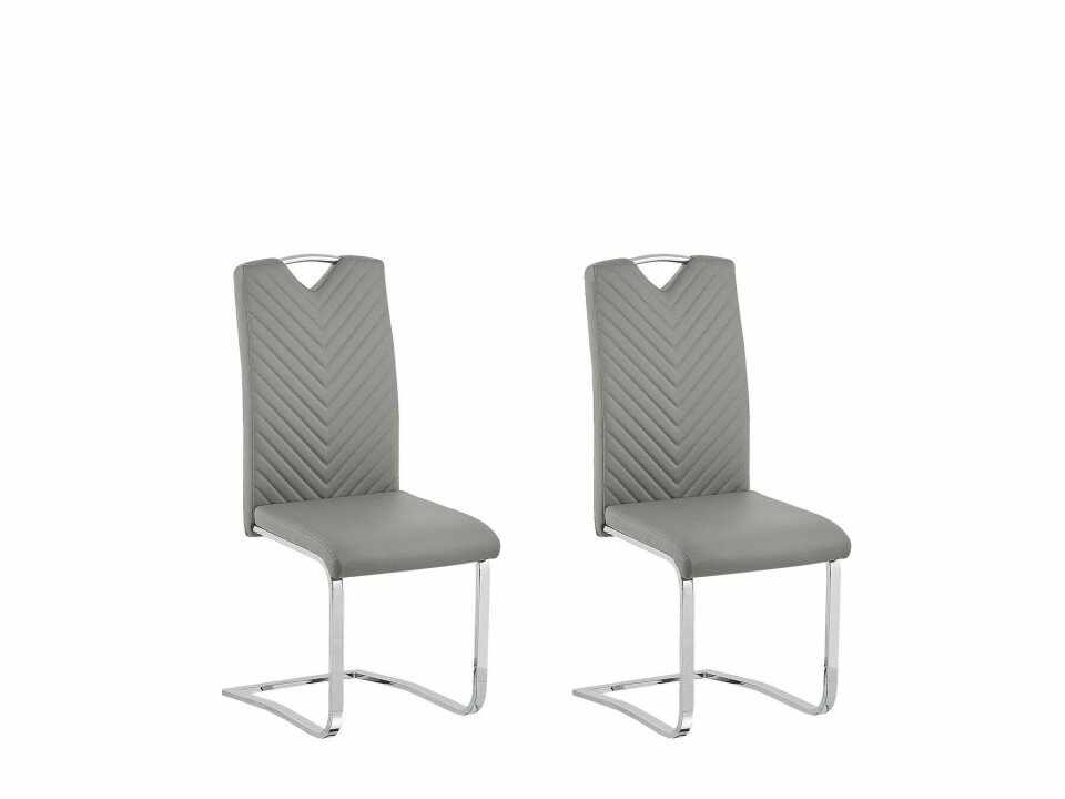 Set de 2 scaune Picknes, gri/argintii, 43 x 55 x 105 cm