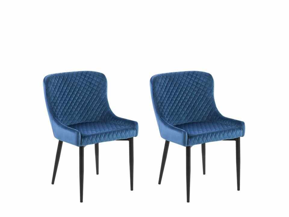 Set de 2 scaune Solano, albastru, 51 x 52 x 82 cm