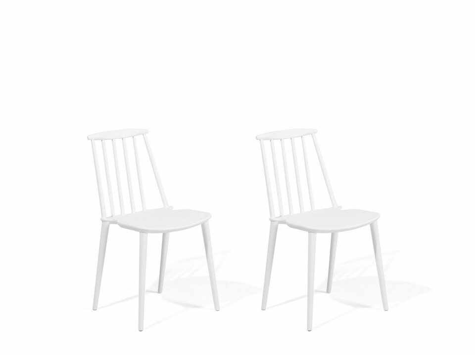 Set de 2 scaune Ventnor, albe, 49 x 41 x 83 cm