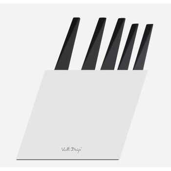 Set 5 cuțite cu suport Vialli Design Volo, alb
