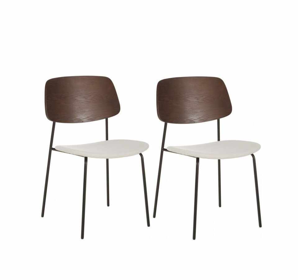 Set de 2 scaune Nadja, lemn/ metal/tesatura, 51 x 83 x 52 cm