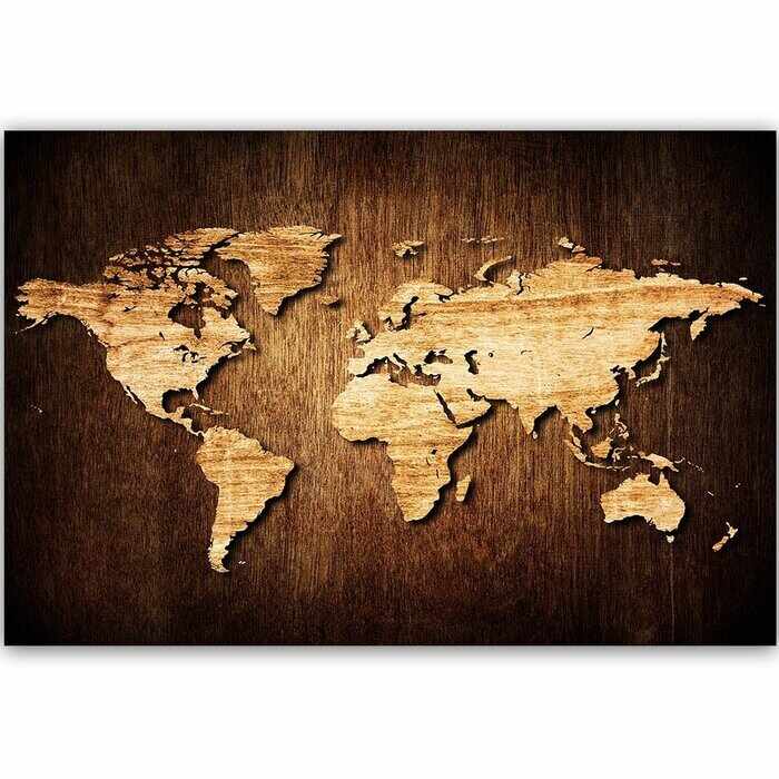 Tablou „World Map”, maro, 80 x 120 cm