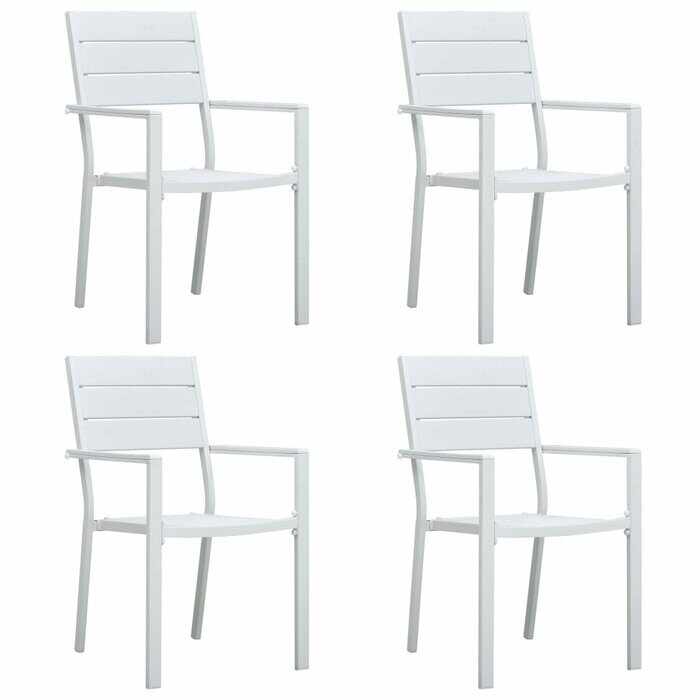 Set de 4 scaune de gradina Kempson, alb, 88,5 x 62 x 55,5 cm