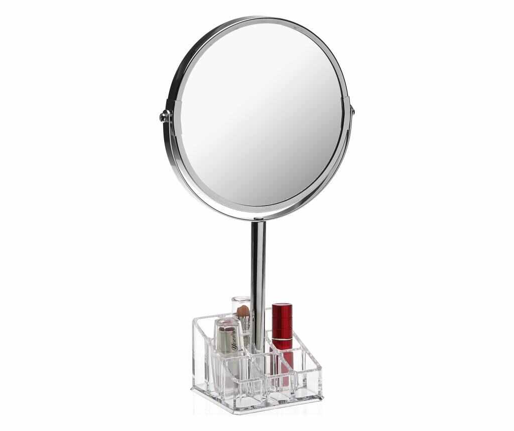 Oglinda cosmetica cu suport - Versa, Gri & Argintiu