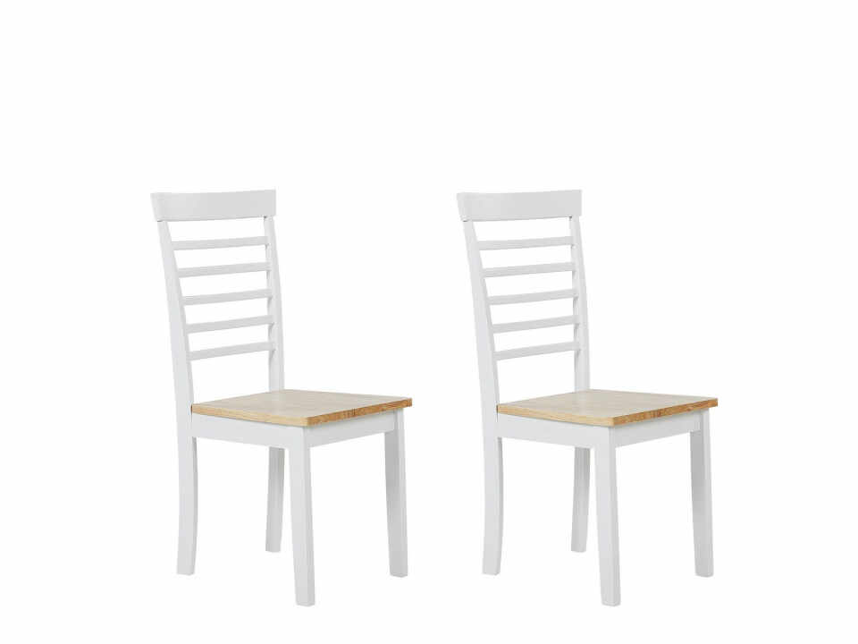 Set de 2 scaune Battersby, maro/alb, 40 x 40 x 94 cm