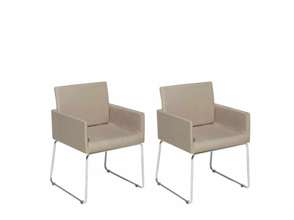 Set de 2 scaune Gomez, bej/argintiu, 54 x 58 x 81 cm