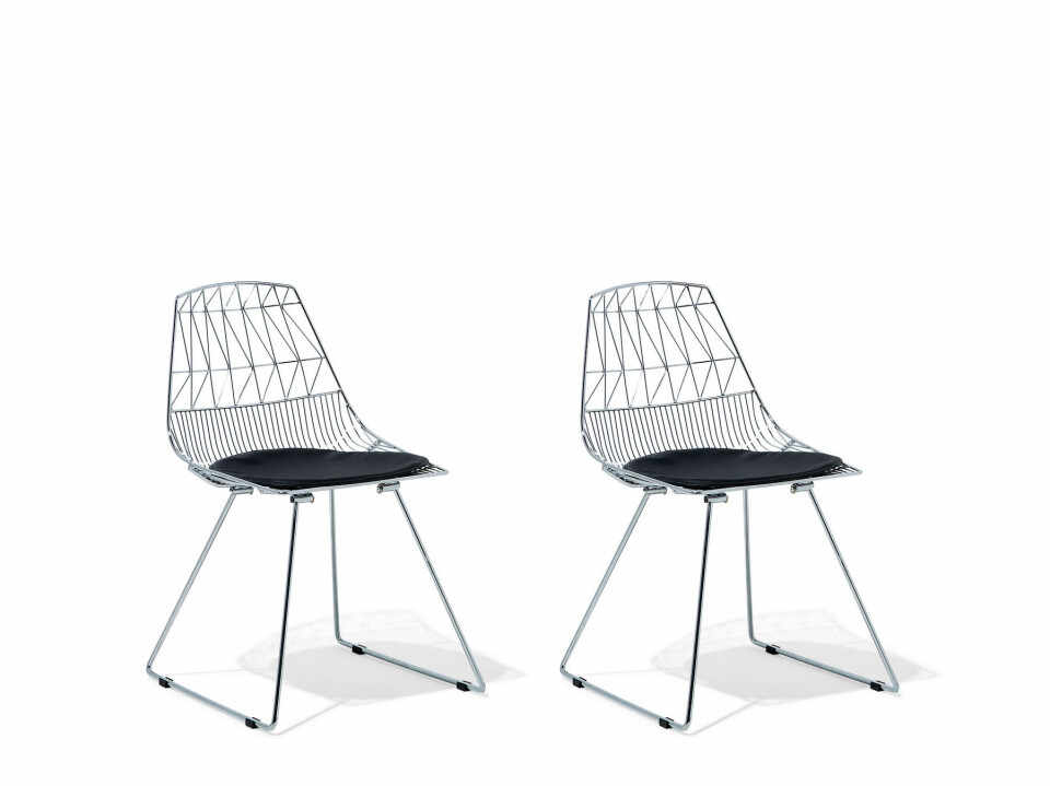 Set de 2 scaune Harlan, argintiu, 57 x 54 x 77 cm