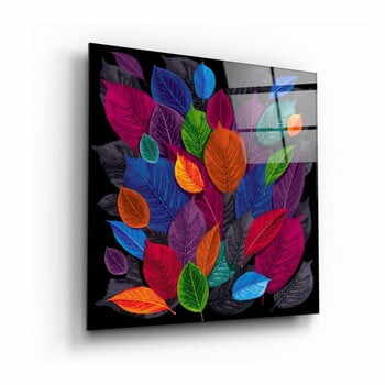 Tablou din sticlă Insigne Colored Leaves, 60 x 60 cm