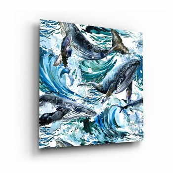 Tablou din sticlă Insigne Dance of the Whales, 60 x 60 cm
