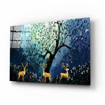 Tablou din sticlă Insigne Golden Deers, 72 x 46 cm