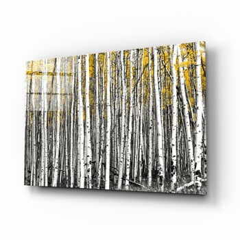 Tablou din sticlă Insigne Yellow Forest, 110 x 70 cm