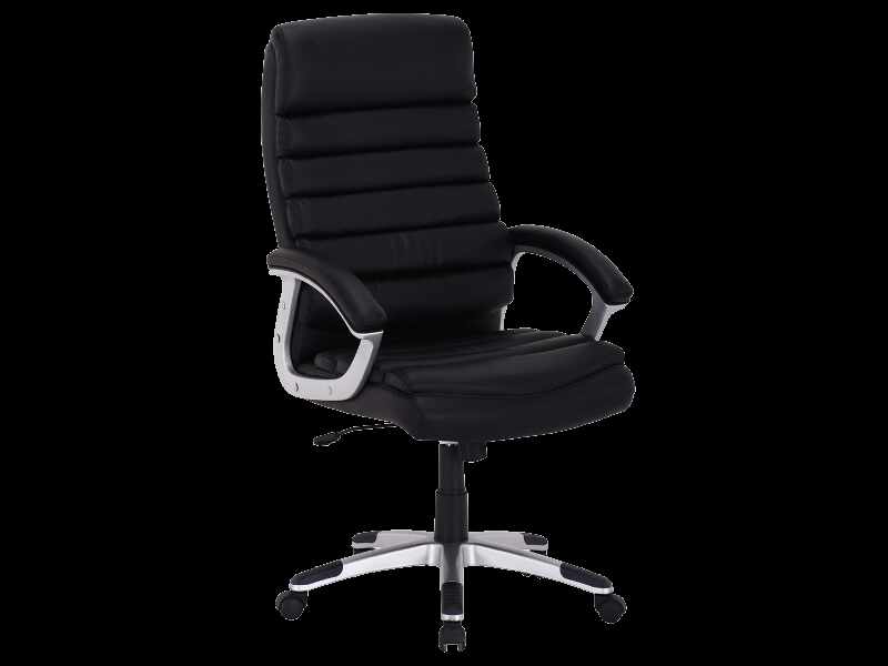 Scaun de birou directorial, tapitat cu piele ecologica Dimitri Negru, l66xA50xH115-125 cm