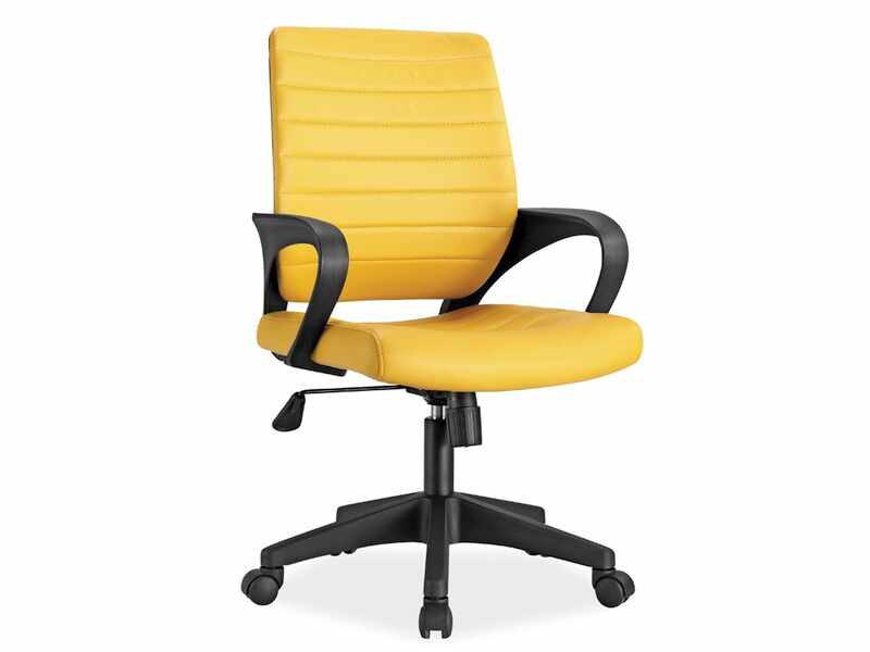 Scaun de birou ergonomic, tapitat cu piele ecologica Q-051 Yellow, l56xA57xH90-99 cm