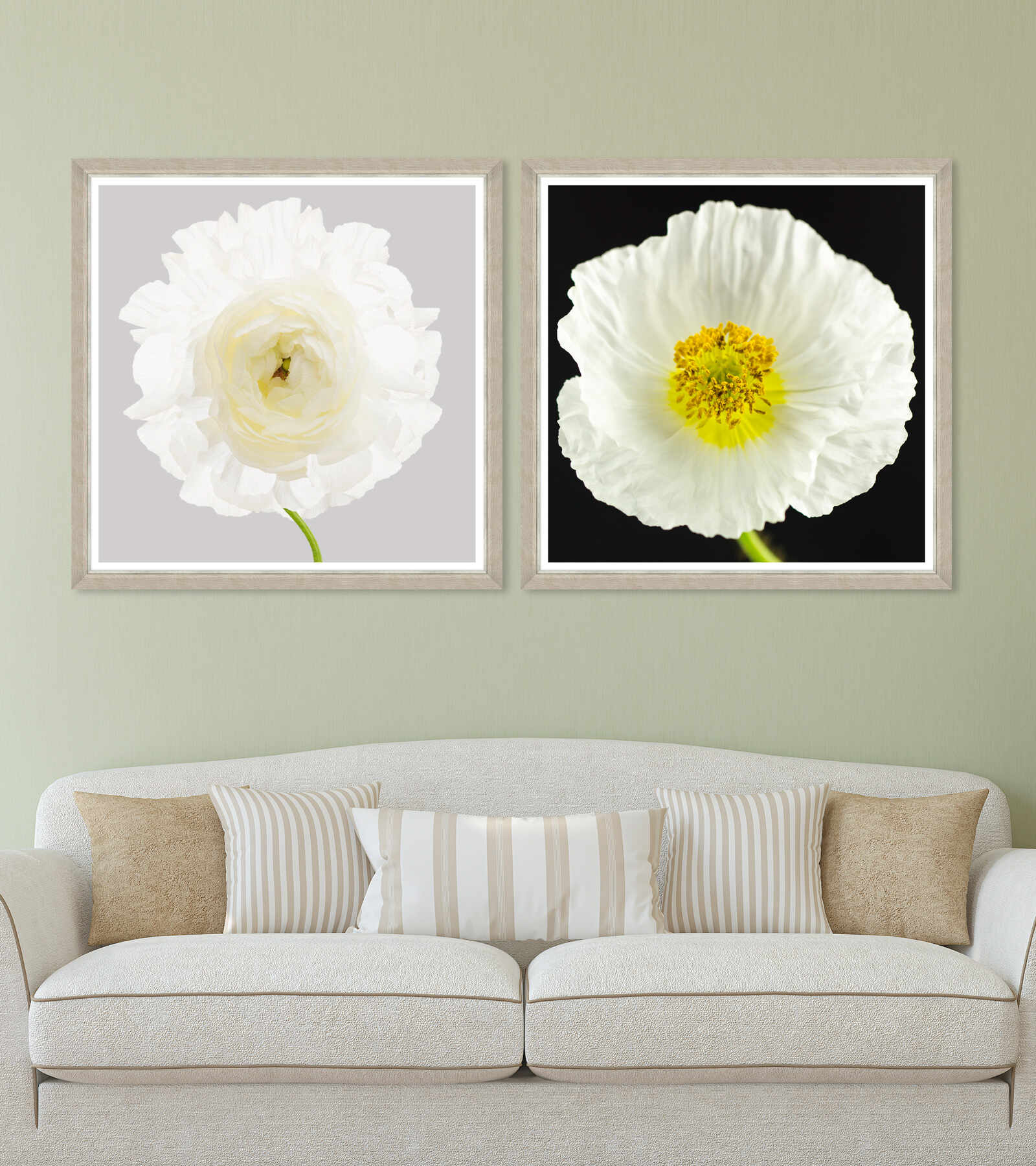 Tablou 2 piese Framed Art Poppy & Ranunculus