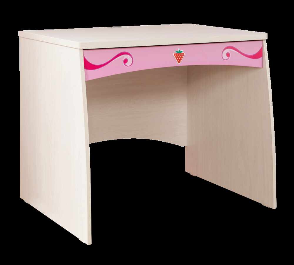 Masa de birou din pal, pentru copii Little Princess Pink / Nature, L91xl70xH75 cm