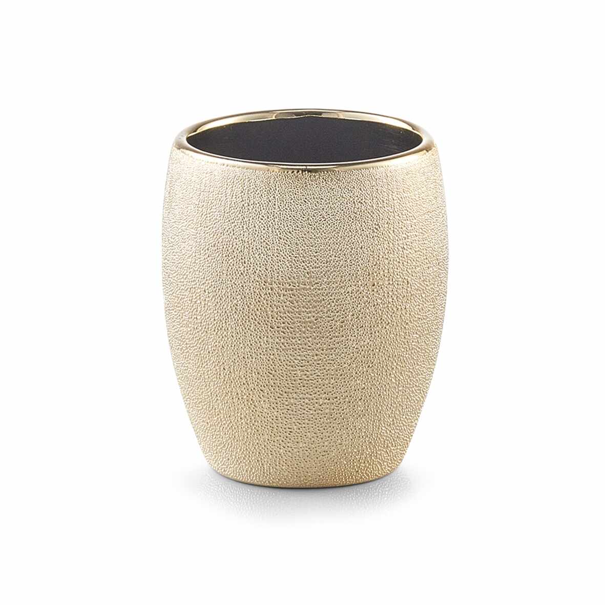 Pahar pentru periuta din ceramica, Glitter Gold, Ø 8,1xH9,8 cm