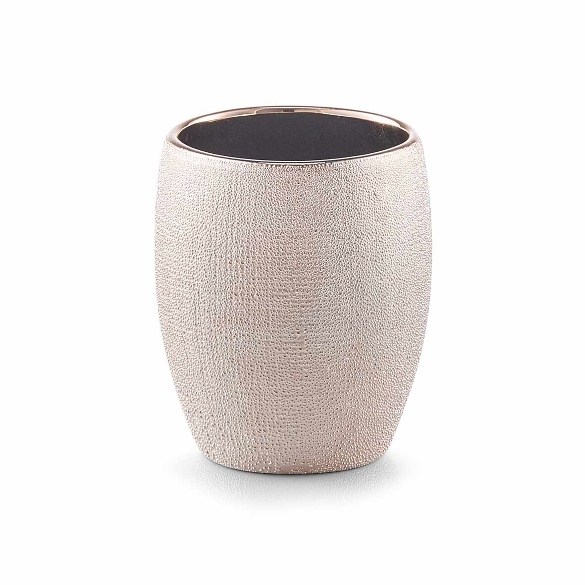 Pahar pentru periuta din ceramica, Glitter Rose Gold, Ø 8,1xH9,8 cm