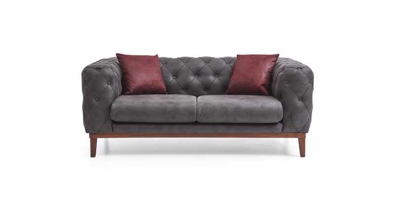 Canapea fixa tapitata cu stofa, 2 locuri Lounge Antracit, l188xA98xH75 cm