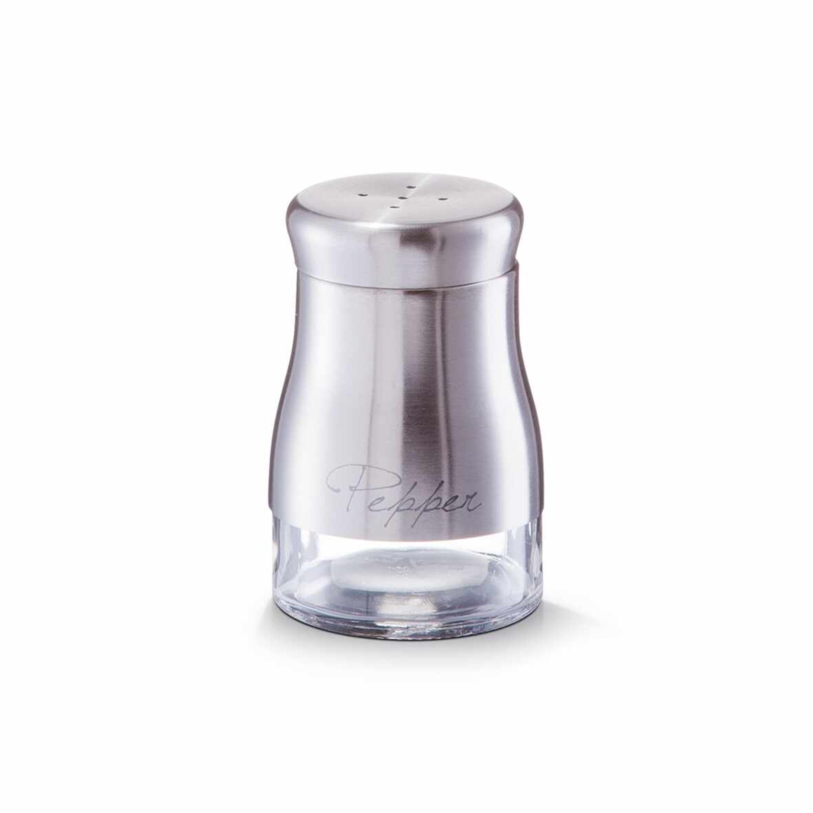 Pipernita din sticla si inox Pepper, Silver 150 ml, Ø 6xH9,5 cm