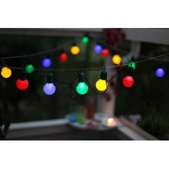 Șirag luminos LED-uri colorate pentru exterior Star Trading Party, 20 becuri