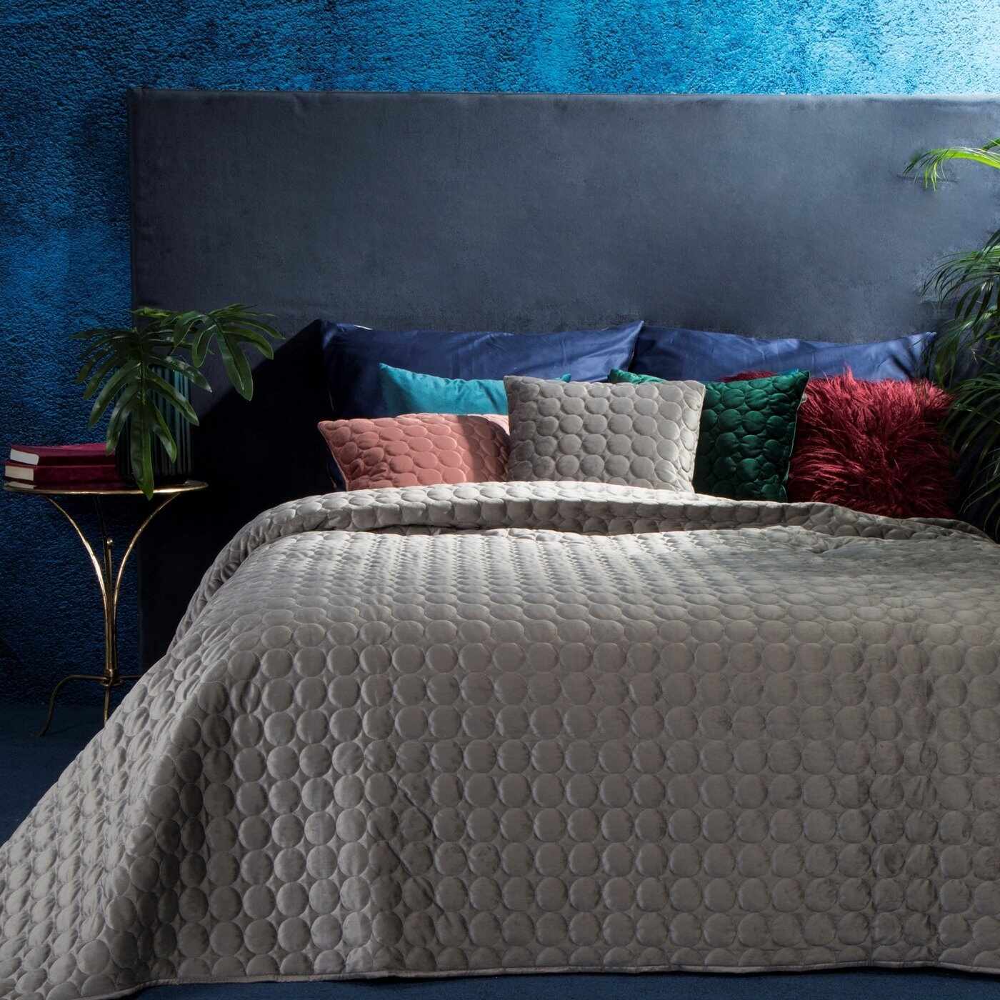 Cuvertura Lilian Velvet Gri, 170 x 210 cm