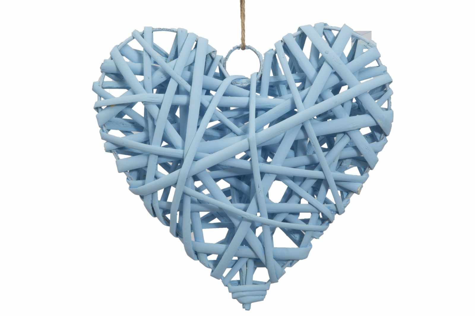 Decoratiune din lemn Heart Media Bleu, l15xA4xH15 cm