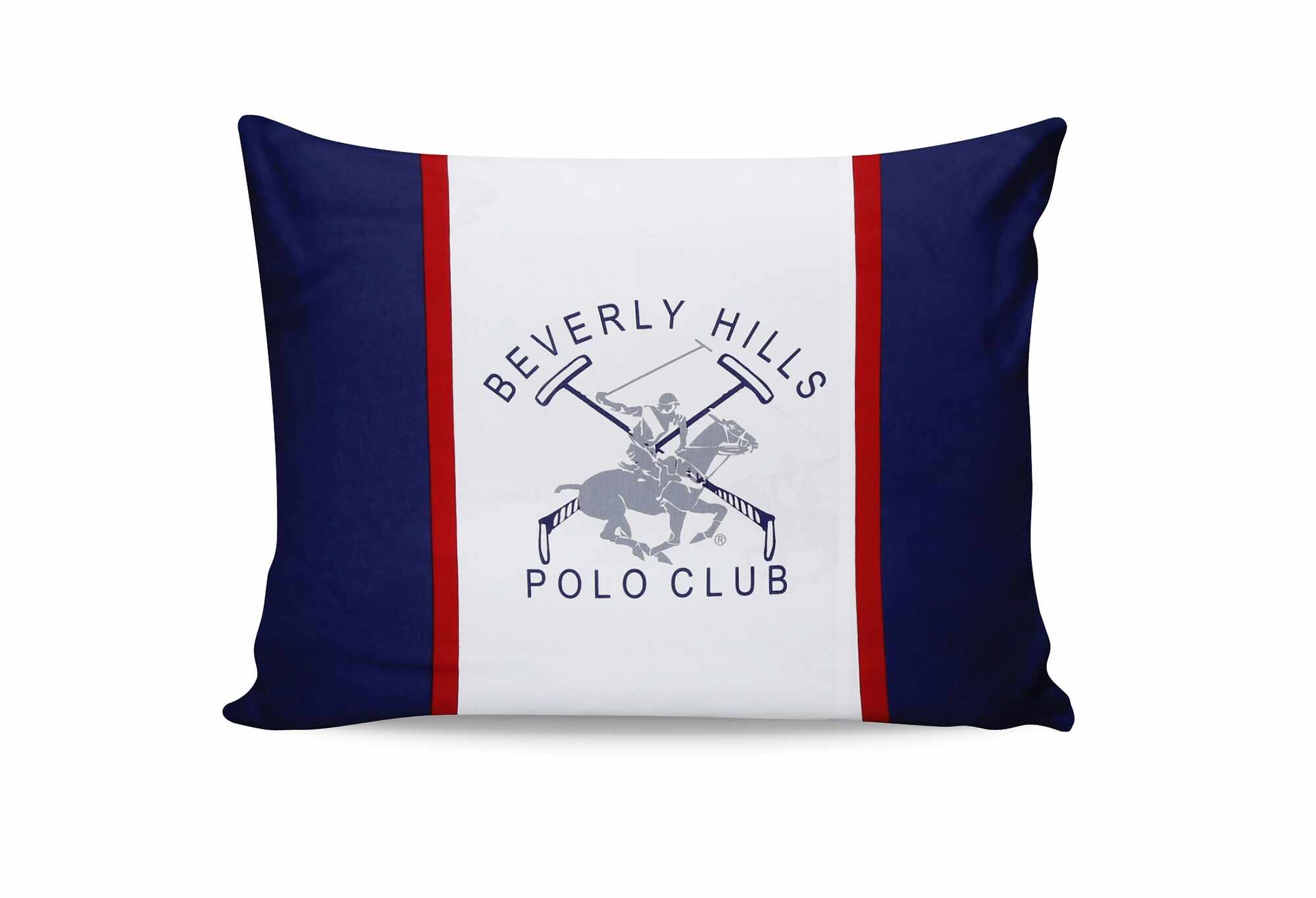 Set 2 fete perna din bumbac, Beverly Hills Polo Club BHPC 001 Bleumarin, 50 x 70 cm