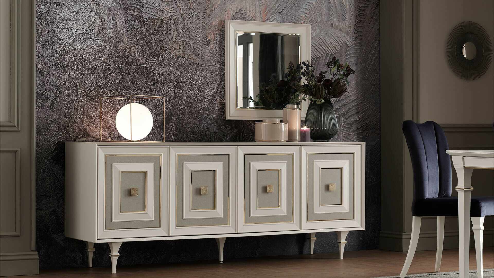 Oglinda decorativa cu rama din MDF Catherine Ivoir / Auriu, l70,4xH70,4 cm