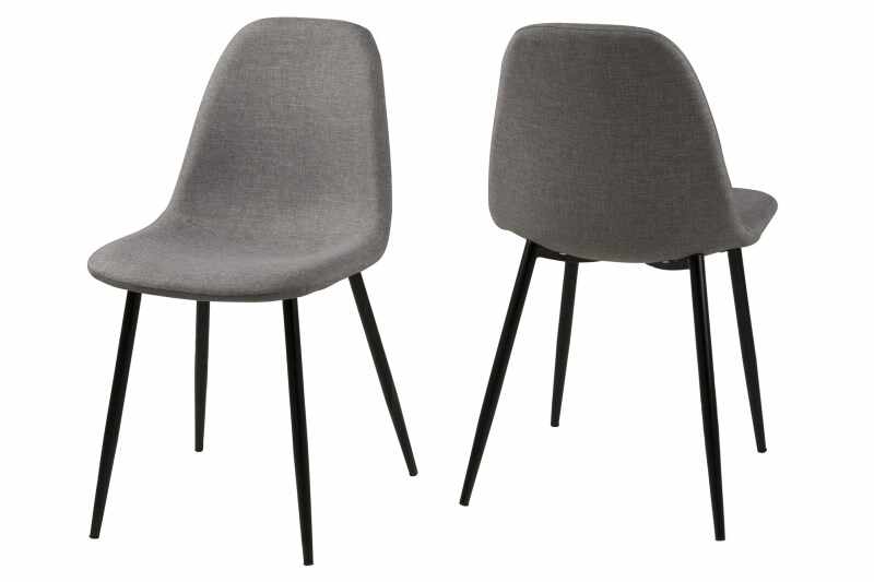 Set 4 scaune metalice tapitate Wilma Light Grey/Black