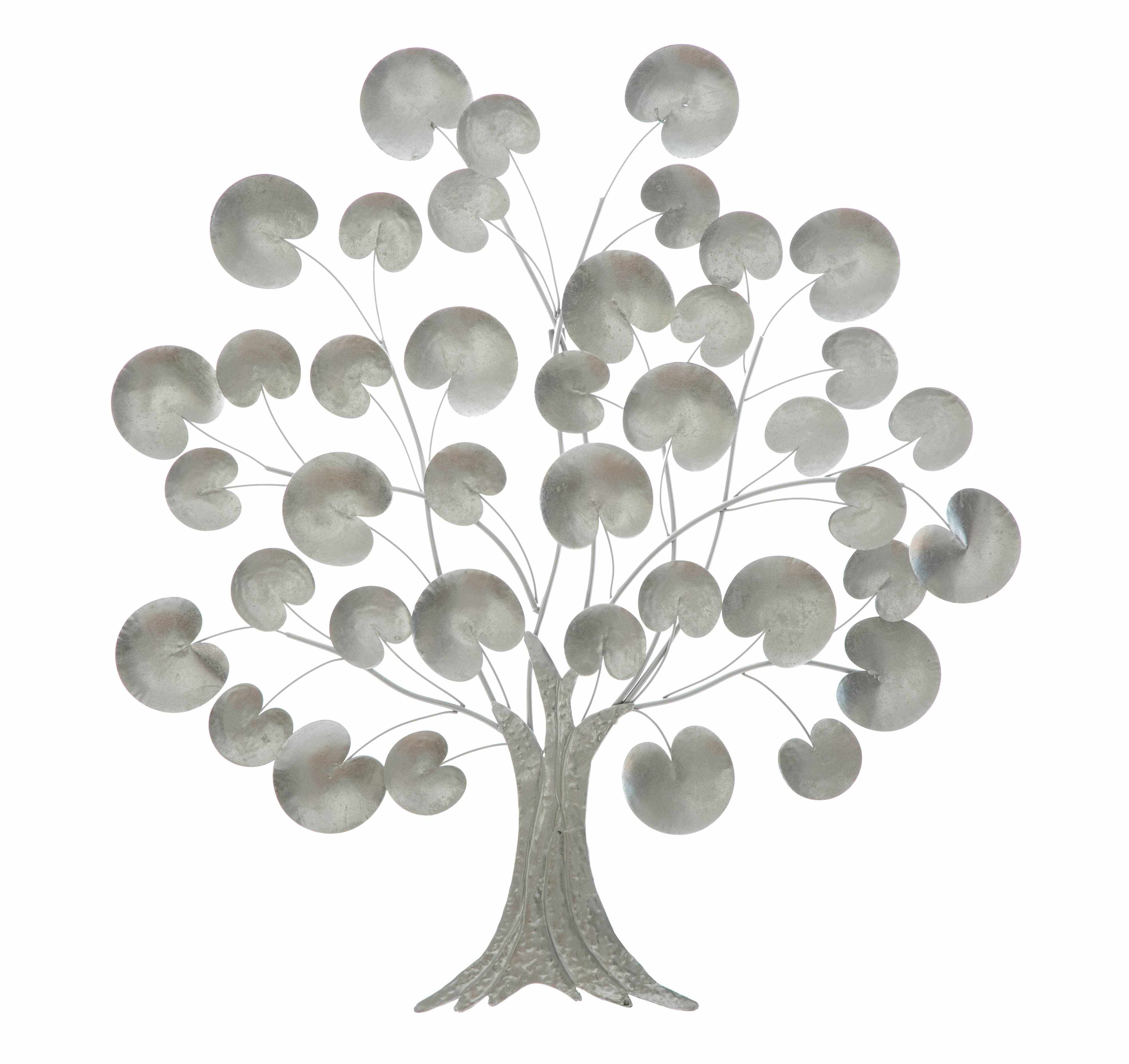 Decoratiune metalica de perete Tree of Life Argintiu, l87,5xA3,5xH93 cm