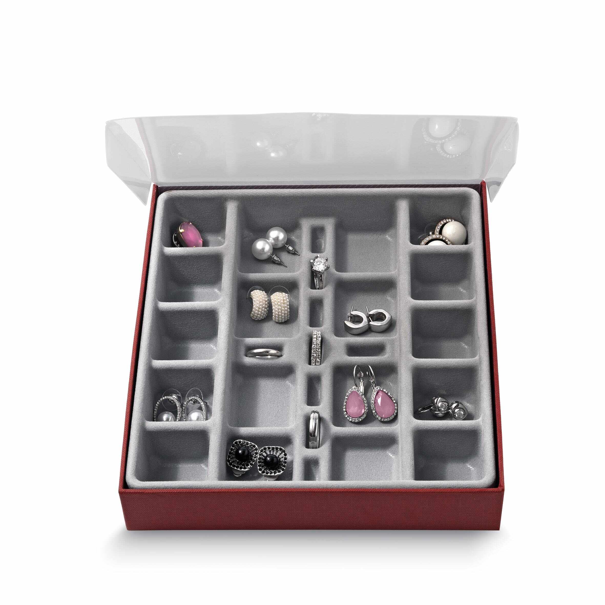 Organizator pentru sertar cu 27 compartimente, Jewel Gri, l18,5xA21,5xH3,5 cm